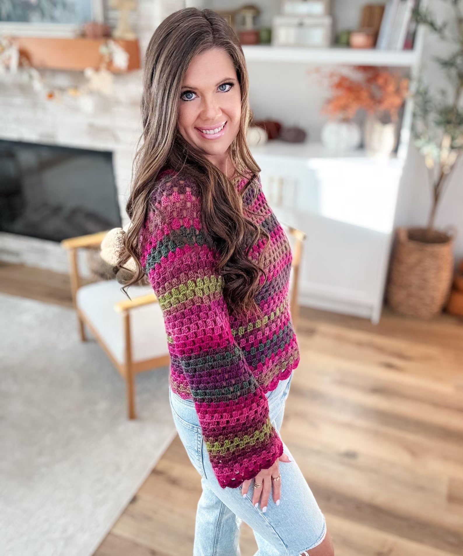 CROCHET PATTERN  Old Town Granny Stitch Sweater, Top-Down Design, Sizes XS–5X (Digital PDF for Women)