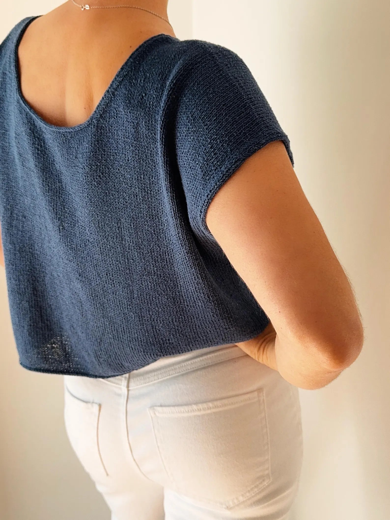 Drop Cut Tee Lite Knitting Pattern Instructions – Modern Top Pattern Knit Top-Down, Boxy Fit”